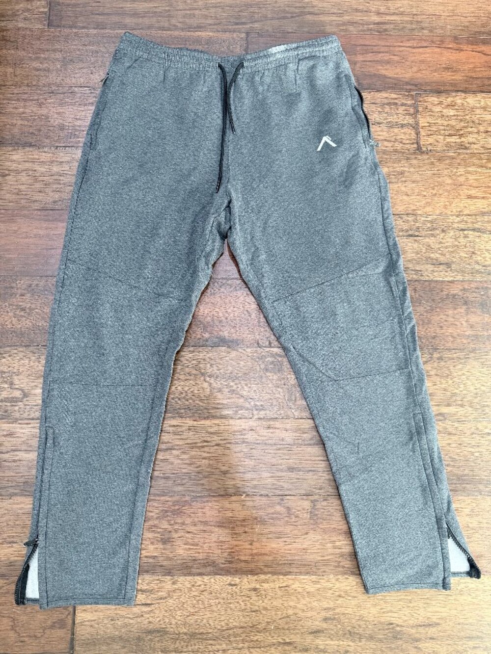 ALPHA Comfort Fleece Jogger Pants XL Gray Zip Pockets Athletic